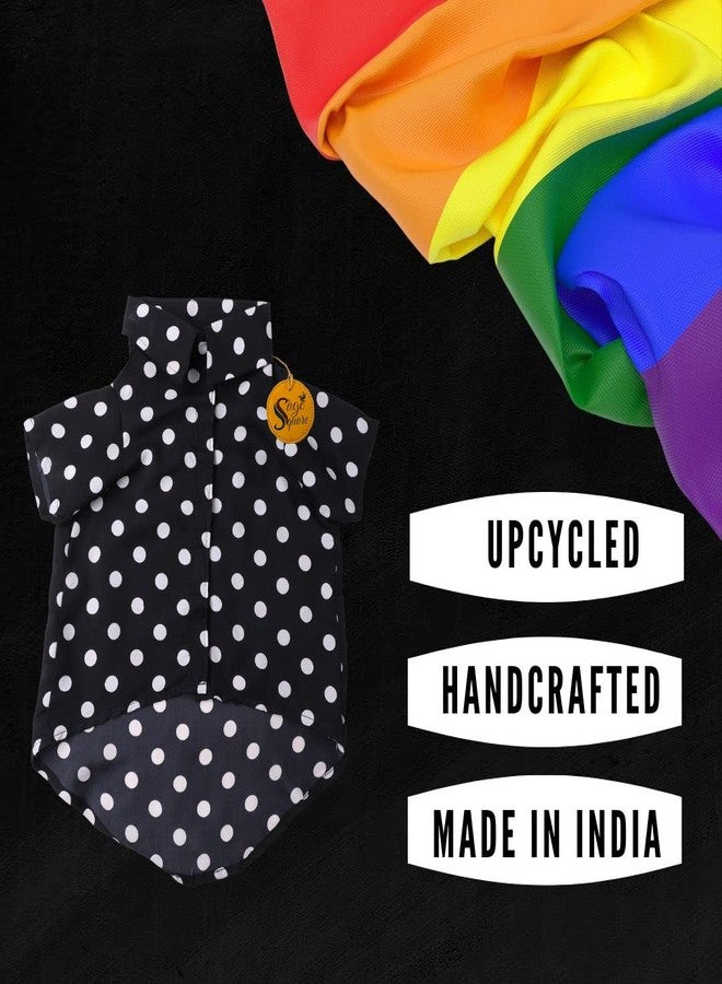 Sage Square Funky Soft Material Dog Shirt | Cool/Funky Print Pet | Soft Light Weight | Comfortable & Breathable Dog Clothing | Trendy Vest Outfit (Medium - 16 inch) (Polka Black) - Image 4